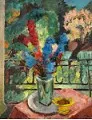 Bouquet de fleurs à la balustrade